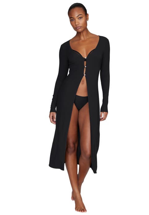 The Long Button Cardigan (Modal Silk Rib)