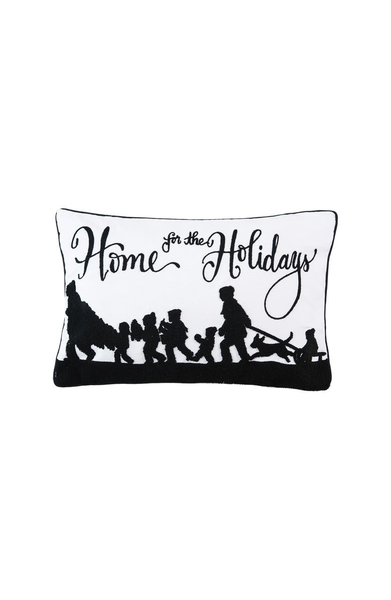 C&F Home Home For Holidays Tufted Christmas Throw Pillow, 14" x 22", Main, color, Black