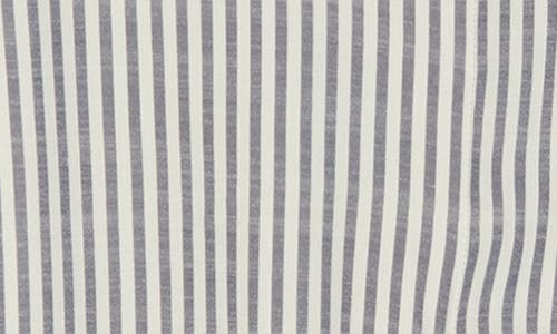 Max Studio Stripe Oversize Long Sleeve Button-up Tunic In Gray