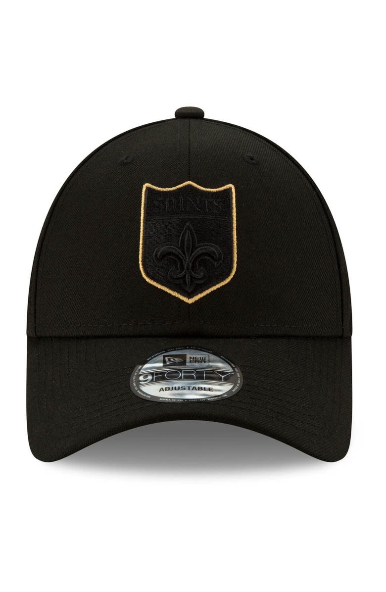 New Era Men's New Era Black New Orleans Saints Throwback Logo Momentum 9FORTY Adjustable Snapback Hat, Alternate, color,