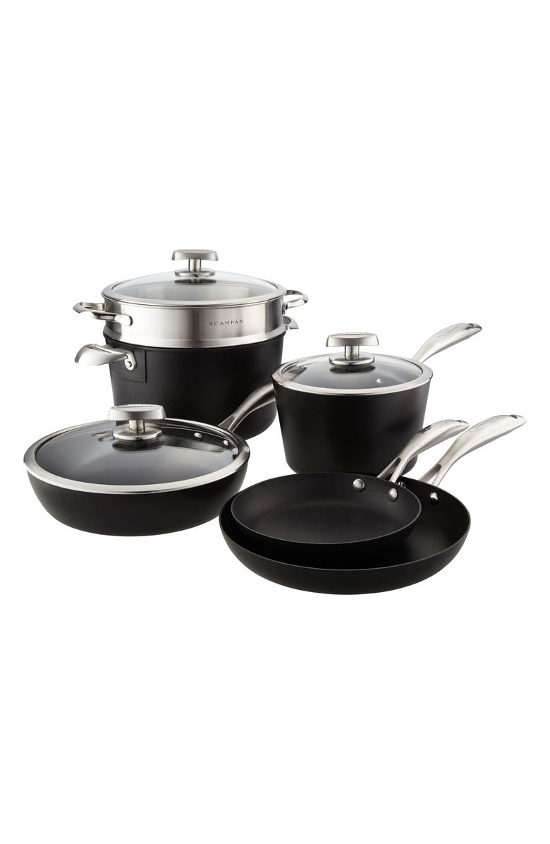 Scanpan Pro IQ 9-Piece Aluminum Nonstick Cookware Set, Main, color, Silver