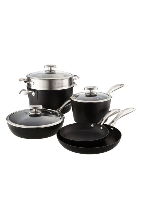 Scanpan Pro Iq 9-piece Aluminum Nonstick Cookware Set In Black