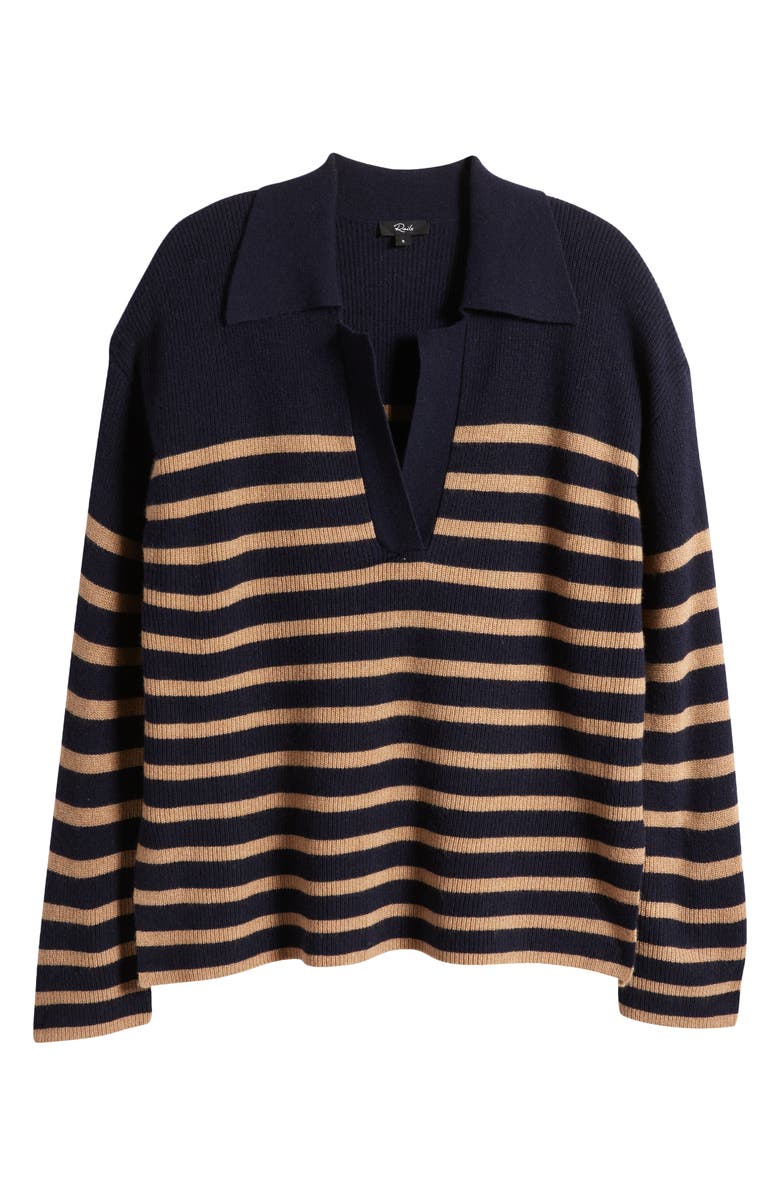Rails Harris Stripe Cotton, Wool & Cashmere Polo Sweater, Alternate, color, 