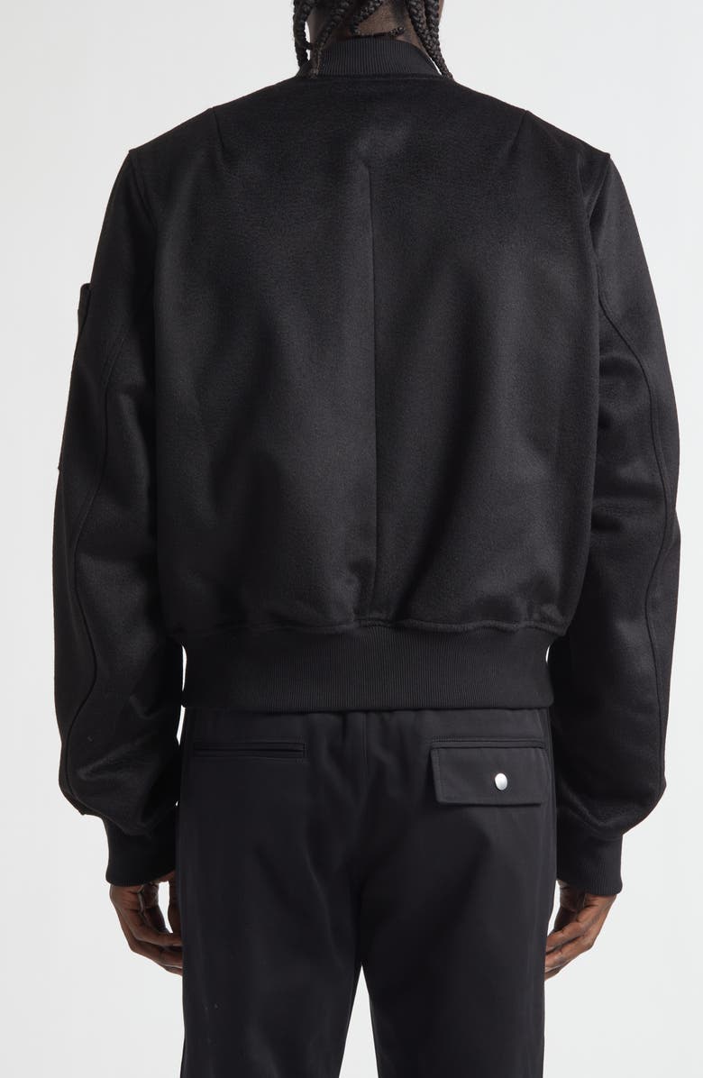 JKEEFER Breakdown Wool & Cashmere Blend Bomber Jacket, Alternate, color, Black