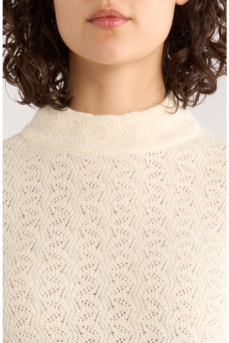 Lucia Pointelle Stitch Mock Neck Sweater, Alternate, color, OAT