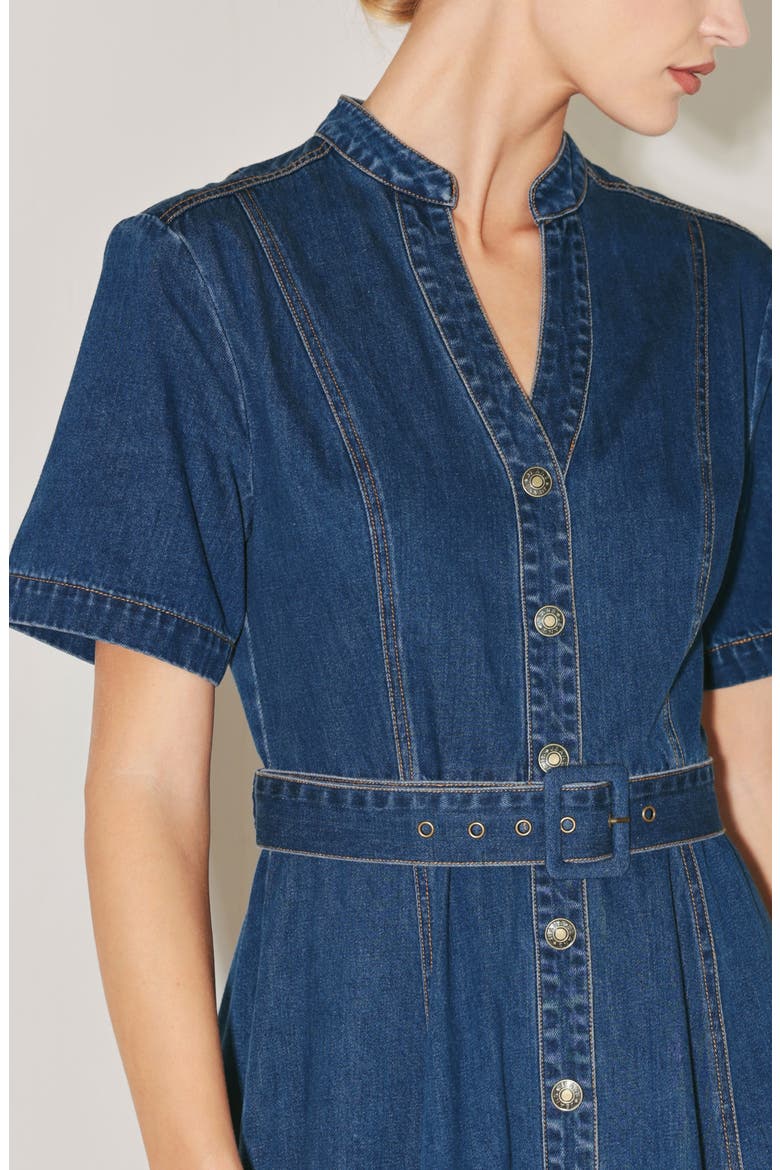 Denim Midi Dress, Alternate, color, INDIGO