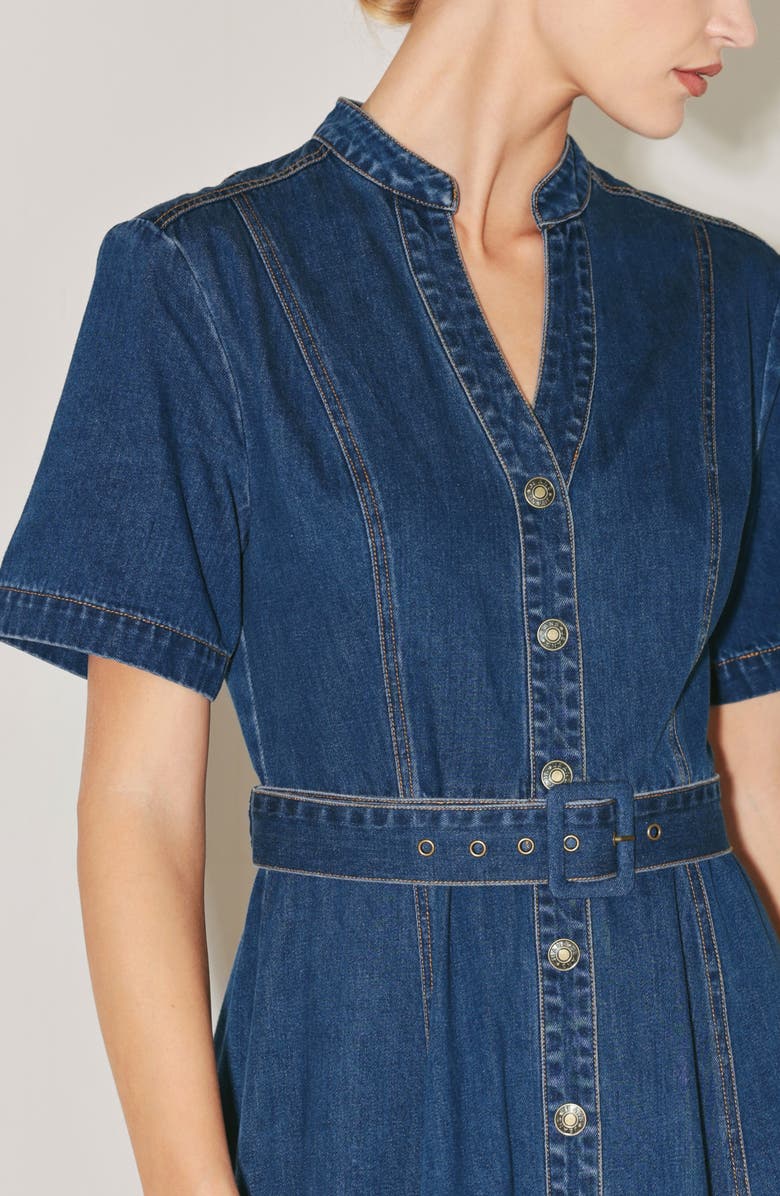 FREEMARKET Denim Midi Dress, Alternate, color, Indigo