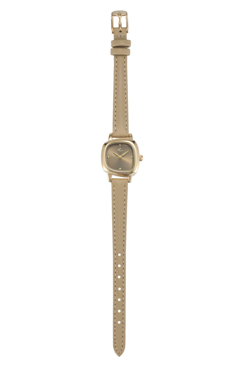 Wavy Snakeskin Embossed Leather Strap Watch, Alternate, color, SHIITAKE