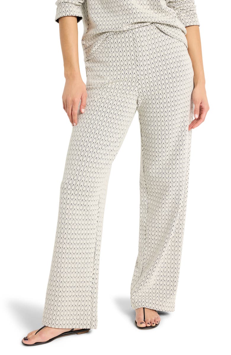 NIC+ZOE Lenox Subtle Swirl Wide Leg Cotton Blend Pants, Main, color,