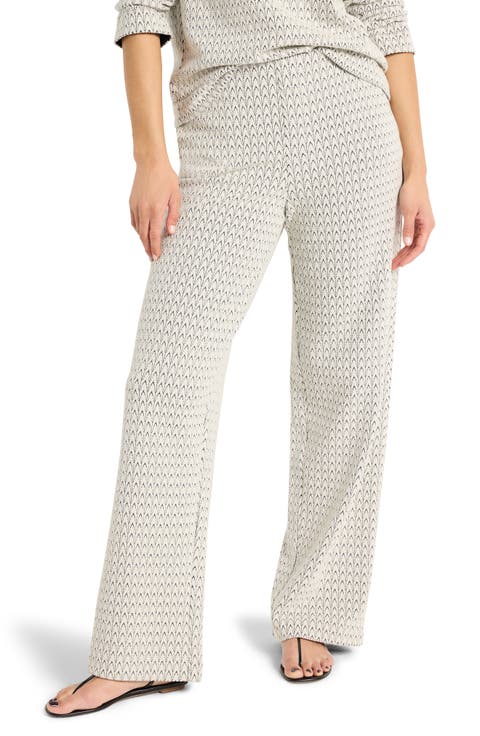 Lenox Subtle Swirl Wide Leg Cotton Blend Pants