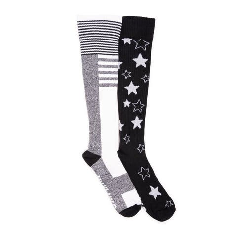 Cotton Compression Knee-High Socks 2 Pair Pack Wide Size