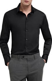MANGO Slim Fit Stretch Poplin Button-Up Shirt