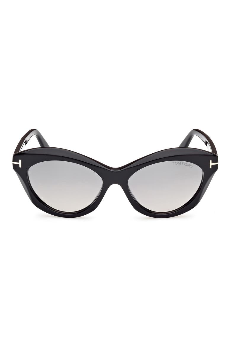 Toni 55mm Oval Sunglasses, Main, color, BLACK ECO / T LOGO