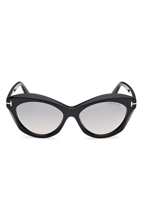 Toni 55mm Oval Sunglasses
