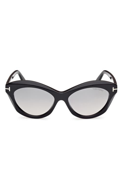 Tom Ford Toni 55mm Oval Sunglasses In Black