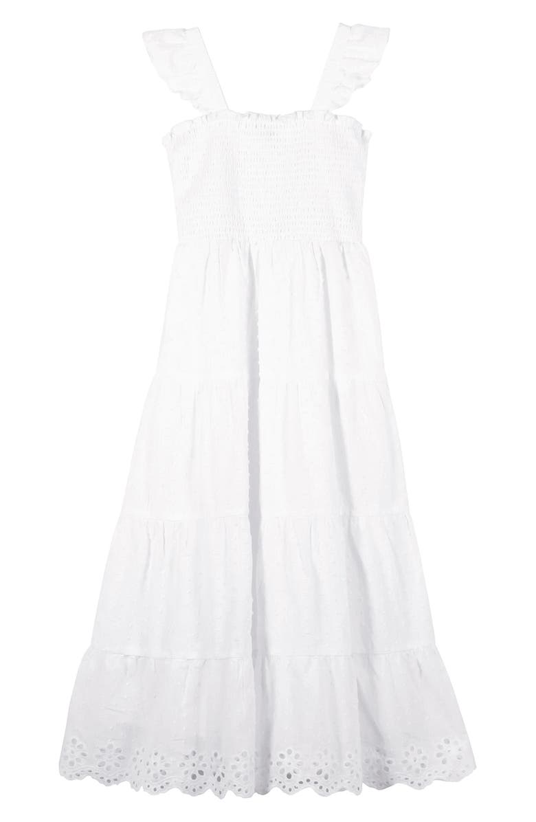 Zunie Kids' Smocked Tiered Maxi Dress, Main, color, 