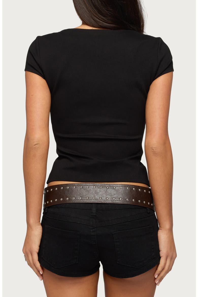 Whitley Hook Detail Top, Alternate, color, BLACK