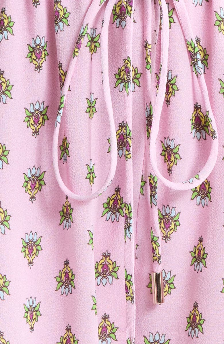 AFRM Emun Crocus Scarf Print Off the Shoulder Romper with Removable Scarf, Alternate, color, Crocus Foulard