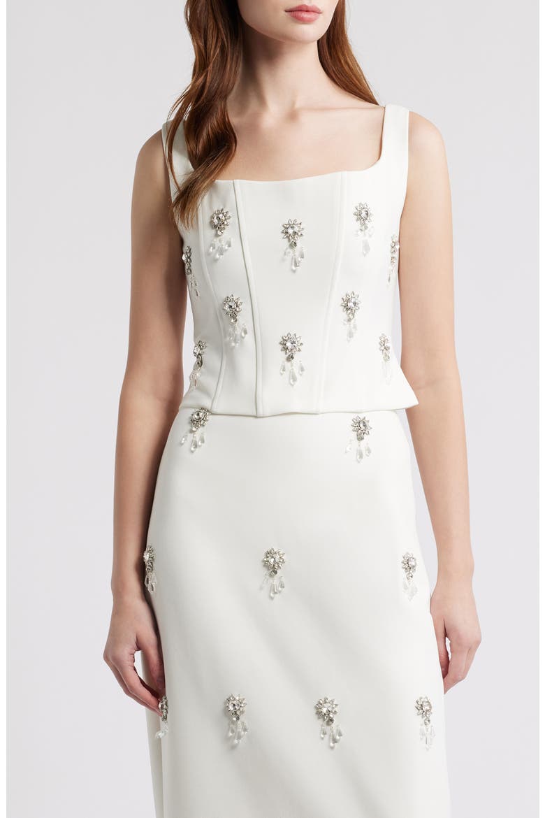 The Ultimate Muse Crystal Corset Top, Main, color, WHITE