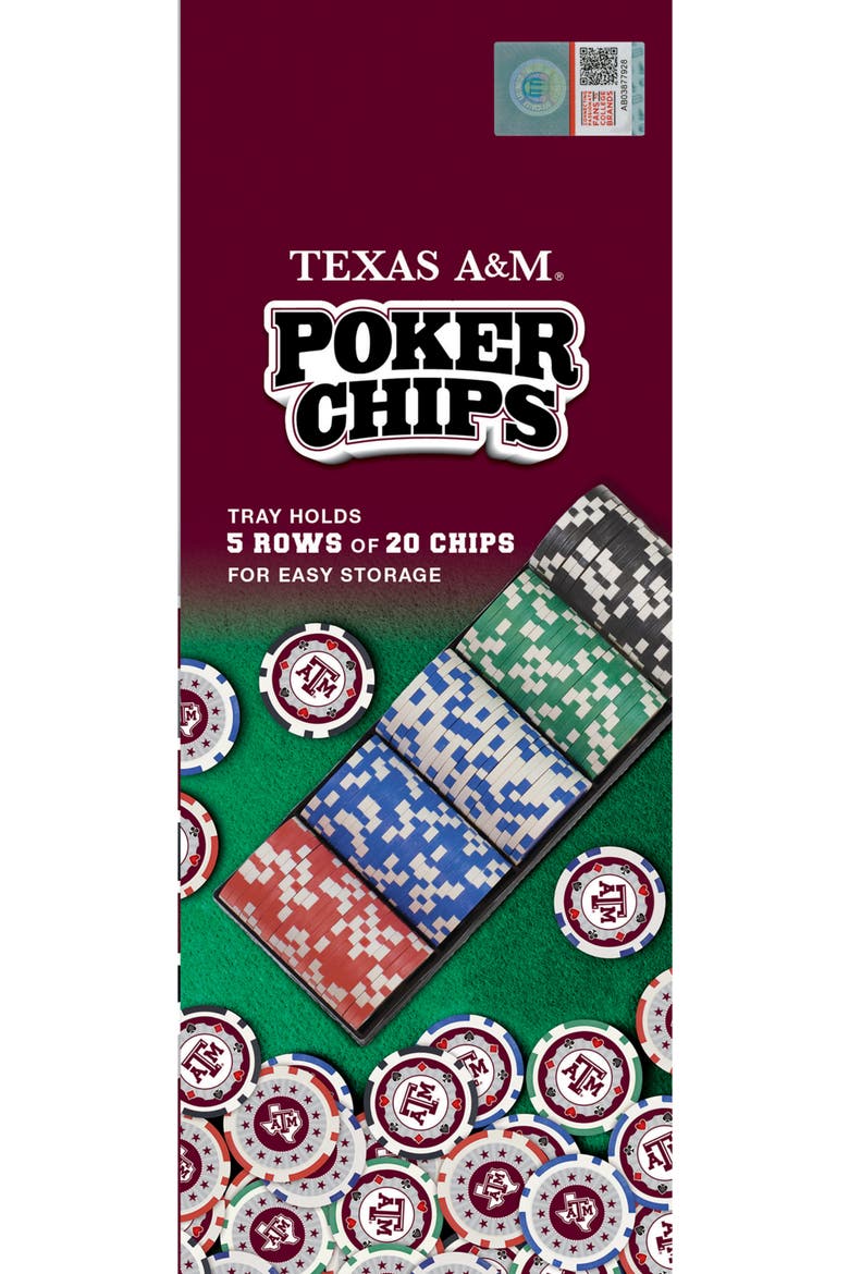 Texas A&M Aggies 100 Piece Poker Chips, Alternate, color, Multicolor