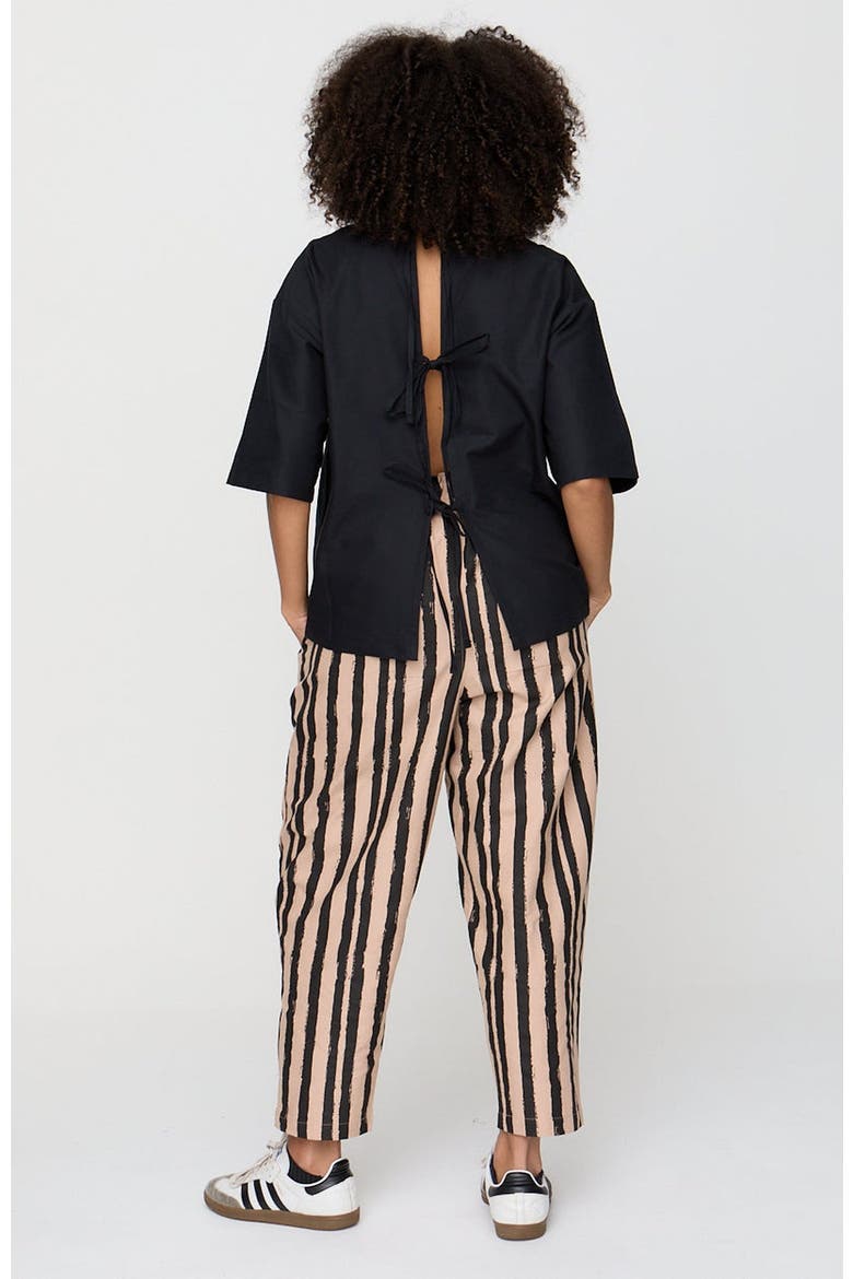 Organic Cotton Doris Tie Back Top, Alternate, color, Black