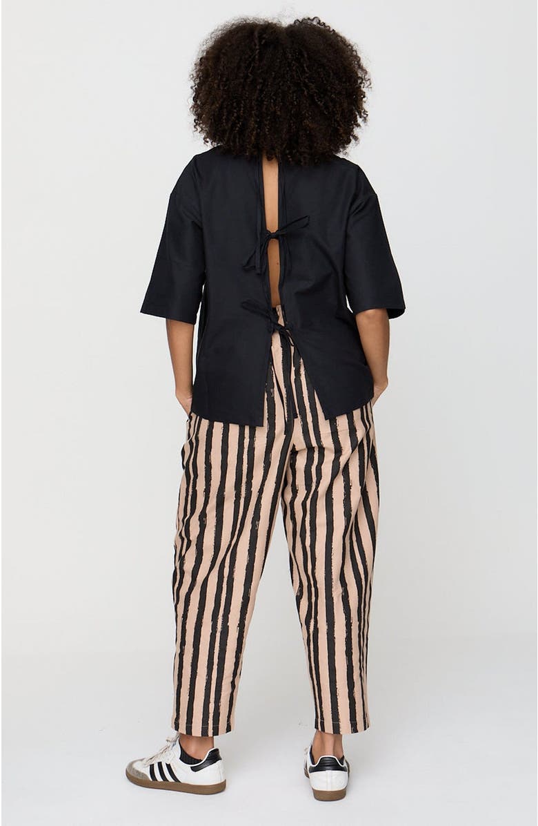 Turtledove London Organic Cotton Doris Tie Back Top, Alternate, color, Black