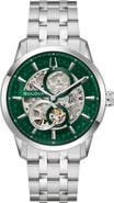 BULOVA Sutton Skeleton Automatic Bracelet Watch, 40mm