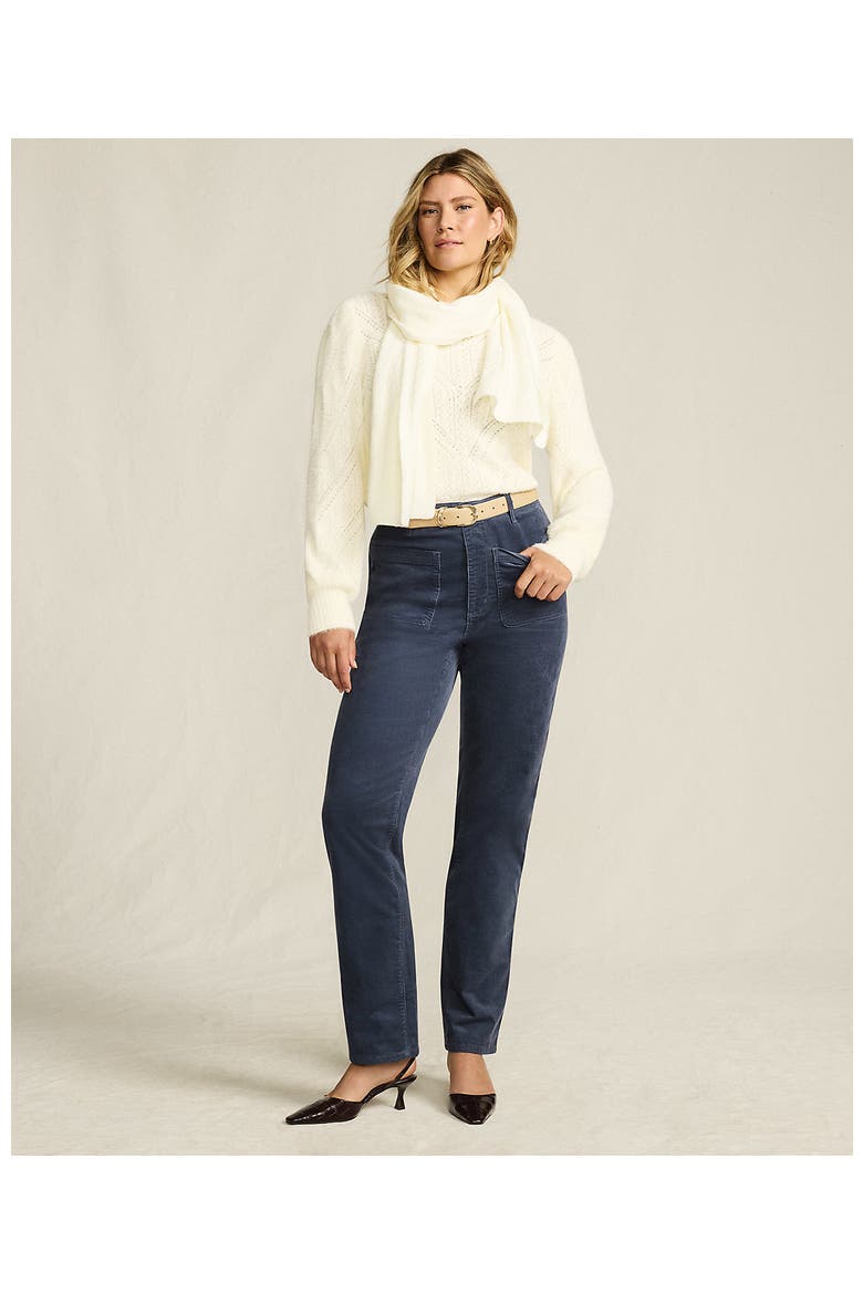 Corduroy High Rise Rail Straight Leg Pants, Alternate, color, Dusty Indigo