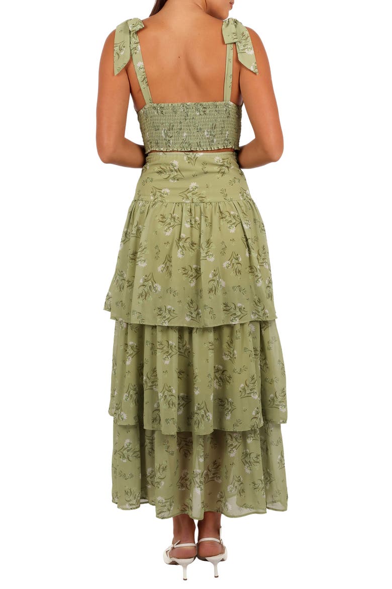 Dorothy Crop Camisole Top & High Waist Skirt Set, Alternate, color, SAGE BOTANICA