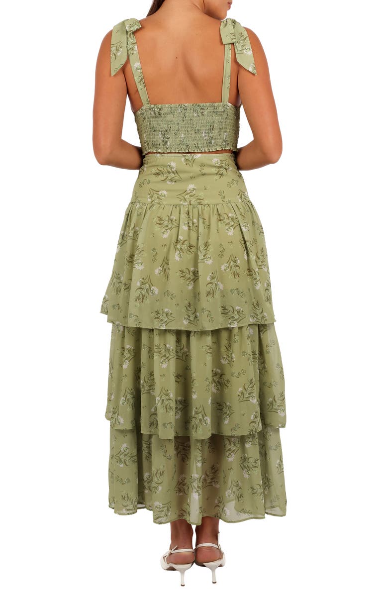Petal & Pup Dorothy Crop Camisole Top & High Waist Skirt Set, Alternate, color, Sage Botanica