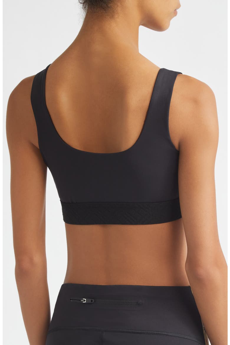 Alana EKD Check Detail Sports Bra, Alternate, color, BLACK