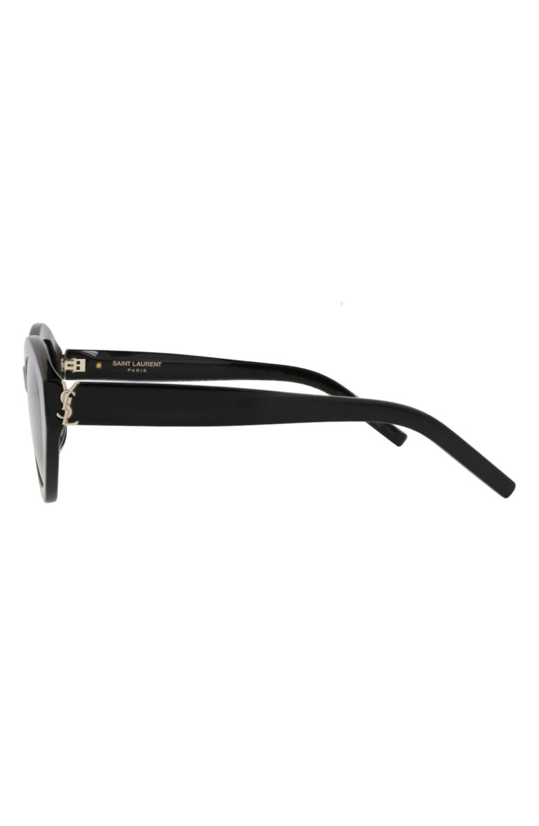 Saint Laurent 54mm Best Oval Sunglasses, Alternate, color, Black Black Grey