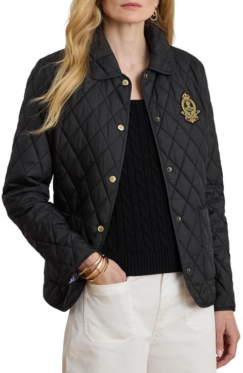 Crest Detail Quilted Jacket