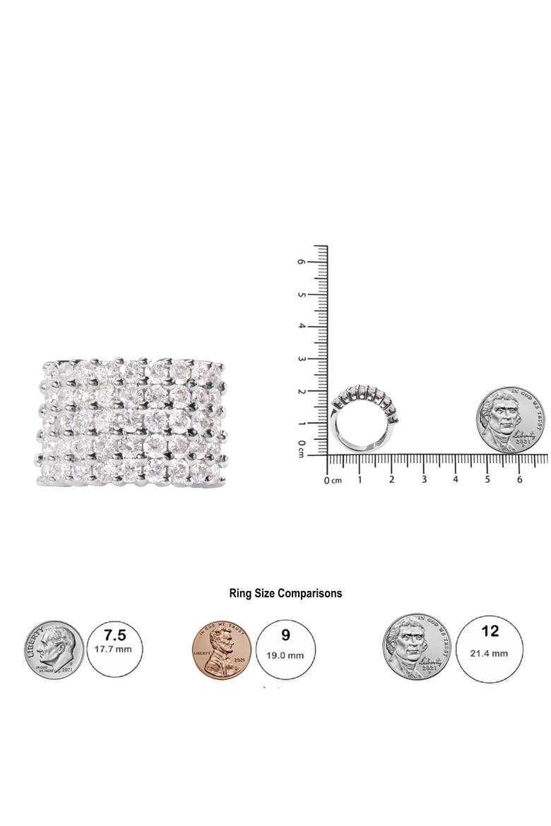 14k White Gold 4.0 Cttw Diamond 5 Row Ring Band, Alternate, color, White