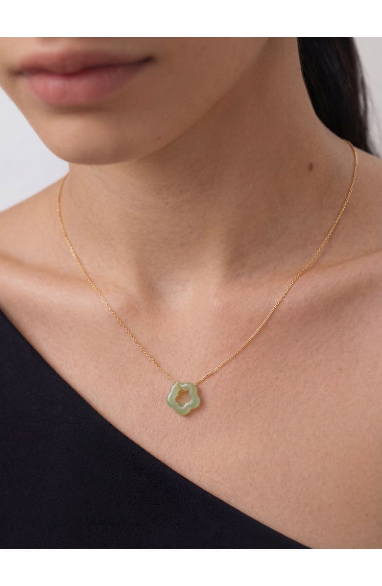 seree Plum blossom Green jade pendant necklace, Alternate, color, Light Green