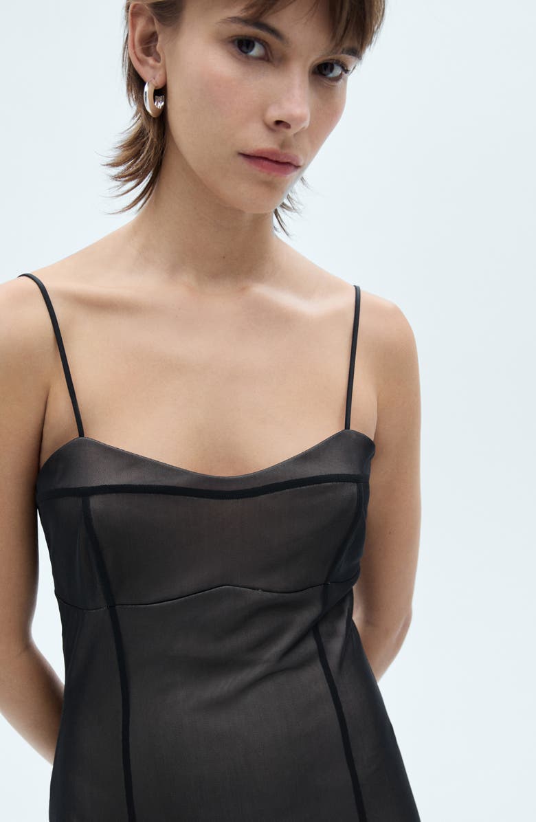 MANGO Mesh Lingerie Minidress, Alternate, color, 