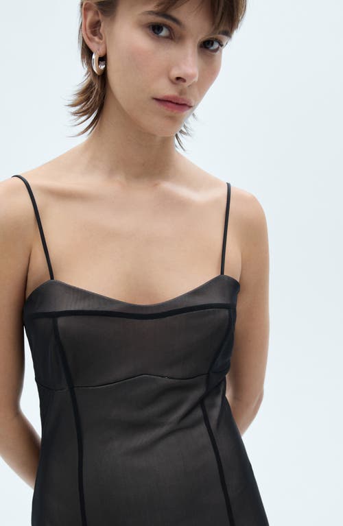 Mango Mesh Lingerie Minidress In Black