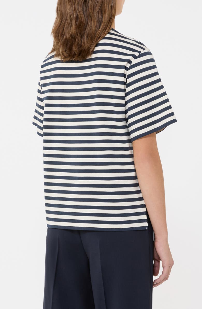 Weekend Max Mara Stripe Jersey T-Shirt, Alternate, color, Ecru/ Navy