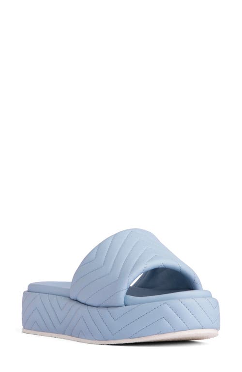 Beautiisoles Deedee Platform Slide Sandal In Sky Blue