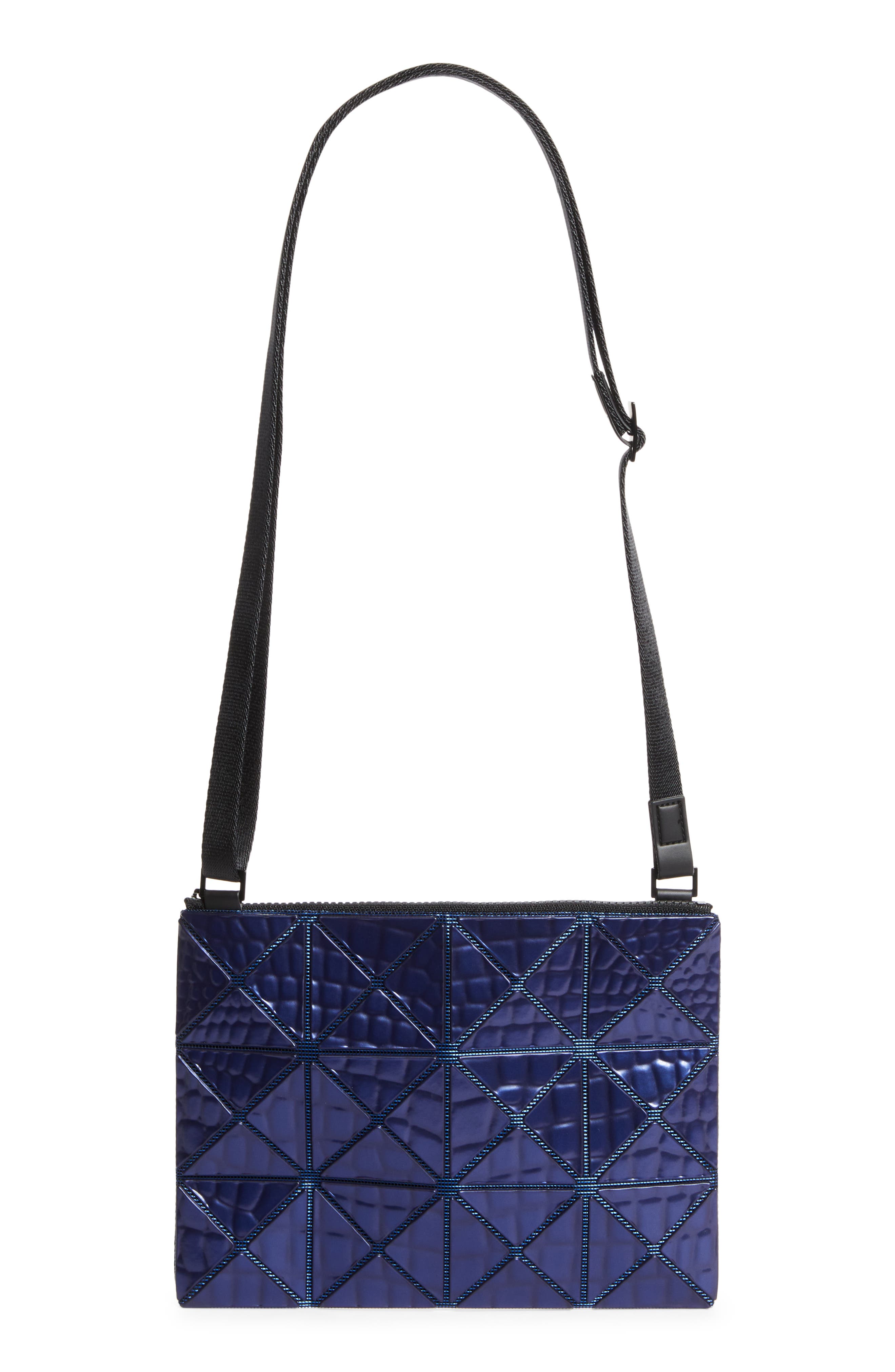 Bao Bao Issey Miyake Meta Kaiju Metallic Crossbody Bag, Main, color, Blue