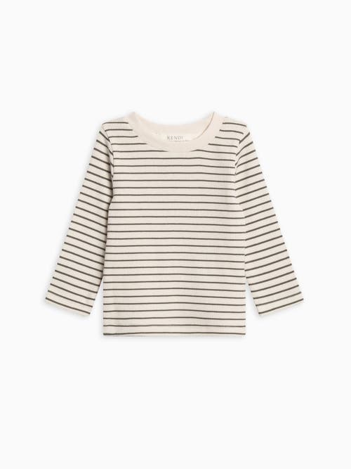 Kendi Rory Ribbed Long Sleeve Top In Neutral