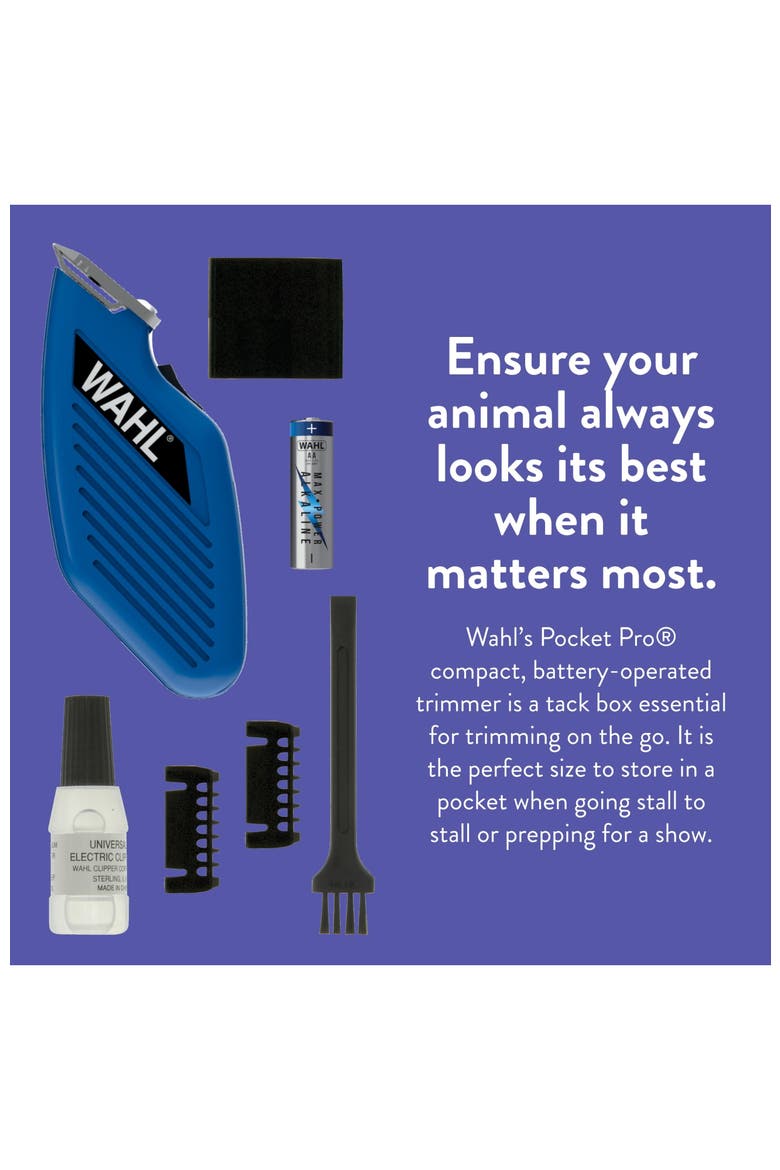 Pocket Pro Equine Compact Horse Trimmer and Grooming Kit, Alternate, color, Blue