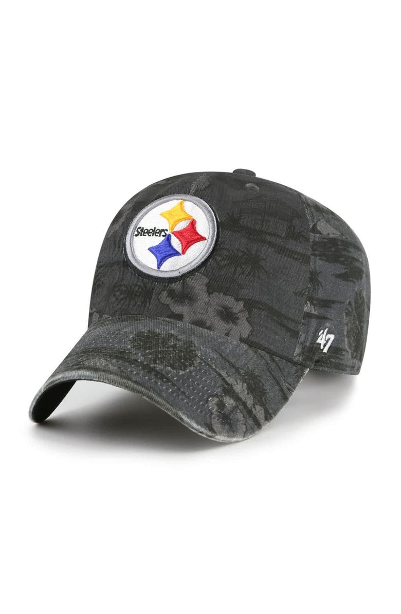 '47 Men's '47  Black Pittsburgh Steelers Fiji Clean Up Adjustable Hat, Main, color, 