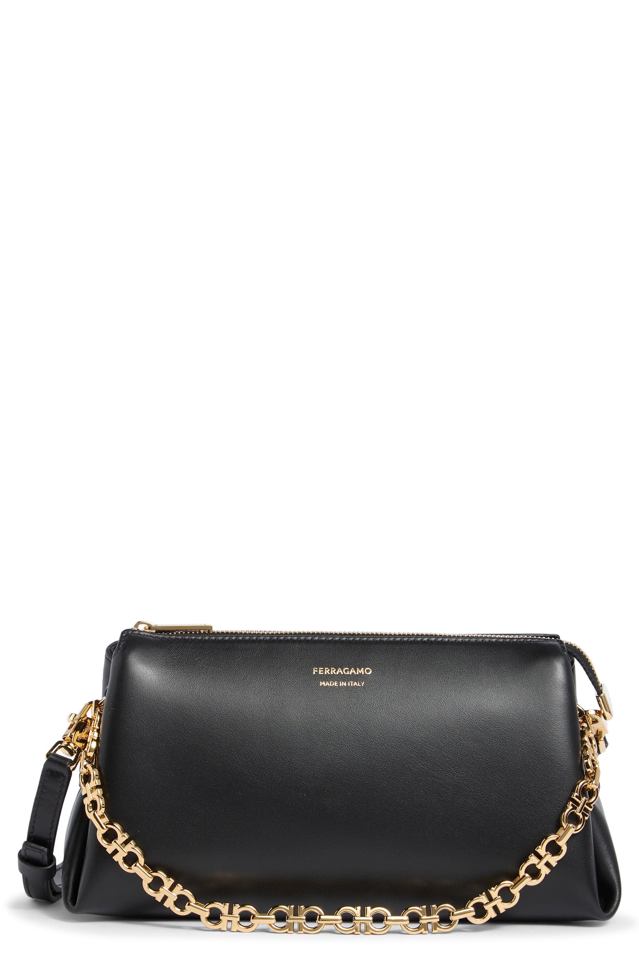 FERRAGAMO Mini New Line Shoulder Bag, Main, color, Nero