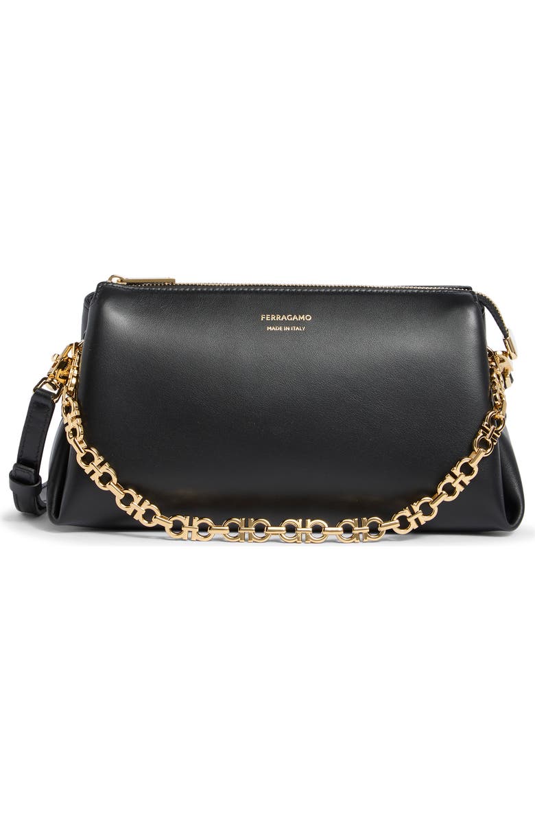 FERRAGAMO Mini New Line Shoulder Bag, Main, color, Nero