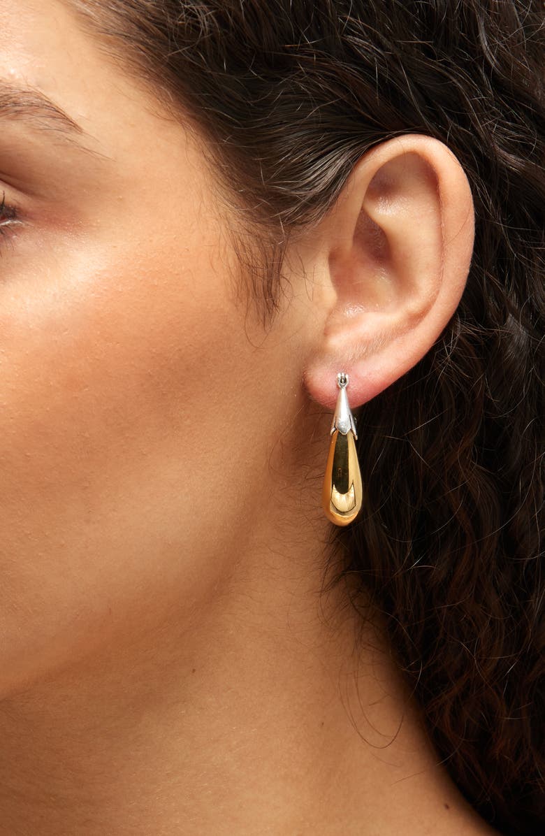 Gas Bijoux Ecume Two-Tone Hoop Earrings, Alternate, color, Silver/Gold