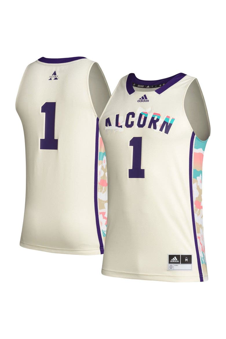 Men's adidas #1 Khaki Alcorn State Braves Honoring Black Excellence Basketball Jersey, Main, color, Khaki
