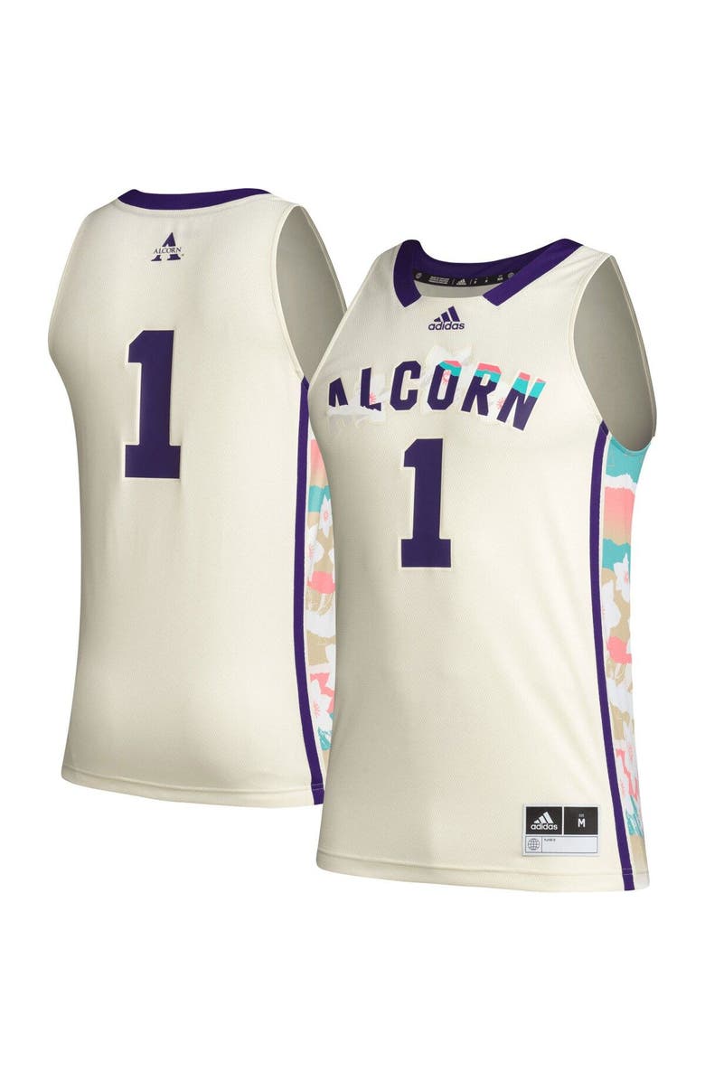 adidas Men's adidas #1 Khaki Alcorn State Braves Honoring Black Excellence Basketball Jersey, Main, color, Khaki