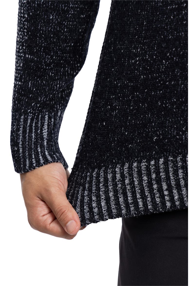 Quarter Zip Marble Knit Sweater, Alternate, color, NAVY MARBLE