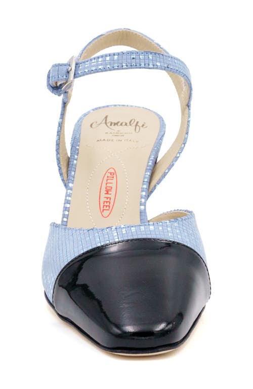 Amalfi By Rangoni Florentia Ankle Strap Cap Toe Pump In Blue Software/black